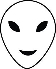 Fototapeta premium Extraterrestrial alien face outline icon. linear style sign for mobile concept and web design. humanoid alien head simple line vector icon. Symbol, logo illustration.