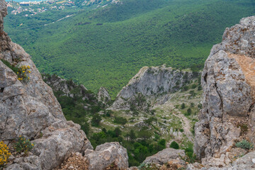 Rock cliff background with clipping path.