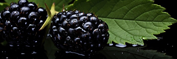 Close up of a Blackberries in a natural & Dark Background.