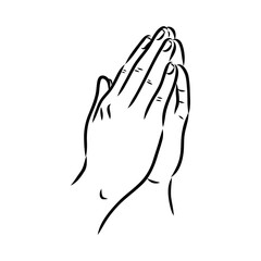 hands folded in a prayer to god hands in prayer, vector