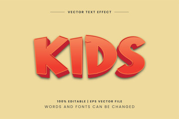 Kids Gradient Color Editable 3d Text Effect Design