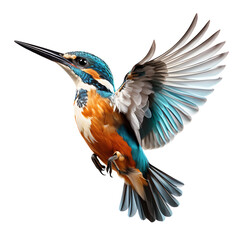Beautiful kingfisher bird on transparent background