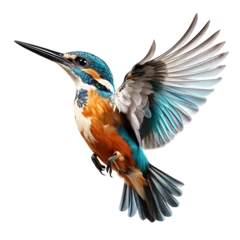 Gordijnen Beautiful kingfisher bird on transparent background © Pixfinity Studio