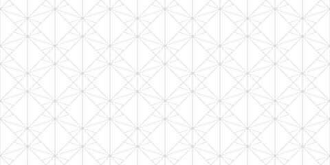 Fototapeta na wymiar Fine line pattern. Vector geometric seamless ornament with delicate grid, thin lines, diamonds, lattice. Abstract white and gray graphic background. Art deco texture. Subtle minimalist geo design