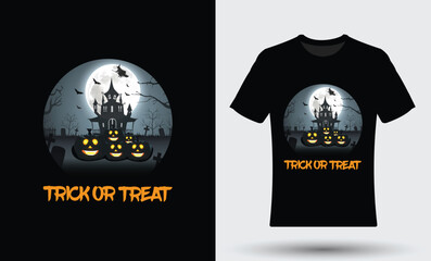 Happy Halloween modern trendy t-shirt celebration design
