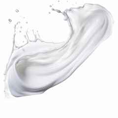 Milk or yogurt splash isolated on white background. Shampoo or shower gel splash for design.