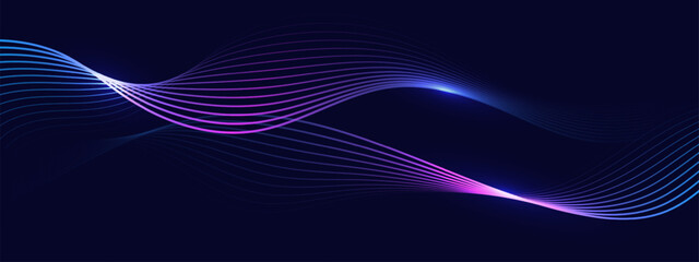 	
Abstract dark background with glowing wave. Technology hi-tech futuristic template. Vector illustration	
