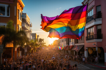 Pride month in America. AI Generative
