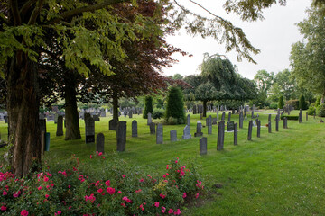 Tombstones. Headstone. Gravestones Cemetry Blijdenstein. Ruinerwold Drenthe Netherlands. Graveyard