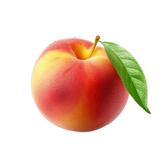 Fresh peach isolated on transparent background, created with generative AI