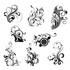 Vintage Floral Elements Set Vector