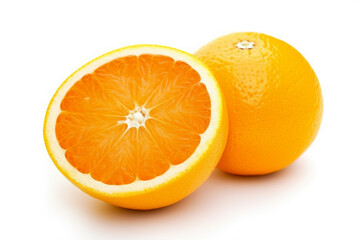 Orange fruit isolated on white background.Generative Ai.