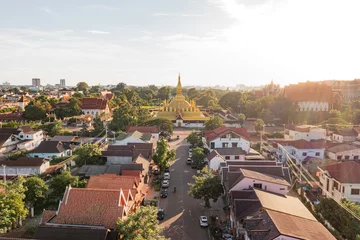 Fotobehang Wat thatluang Gold stupa, Vientiane, laos © seesouk
