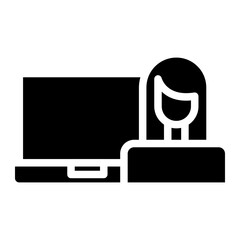 businesswoman glyph 
