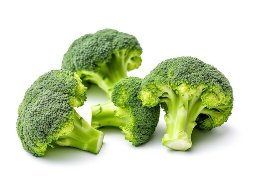 Fresh Broccoli isolated on white background.Generative Ai.