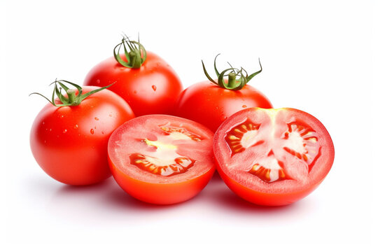 Tomato isolated on white background.Generative Ai.