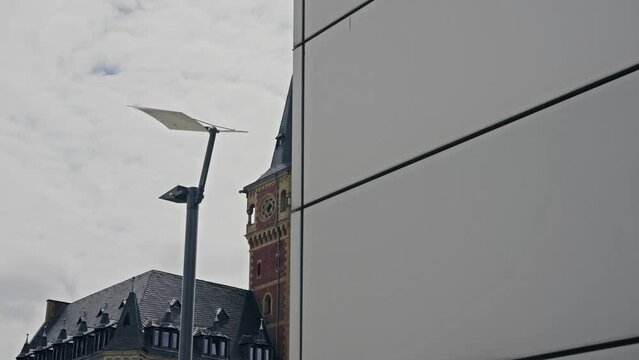 Altes Hafenamt Rheinauhafen historic port authority building in Cologne on Harry Blum Platz, Germany