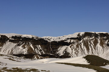 view of a mountain landscape in south iceland