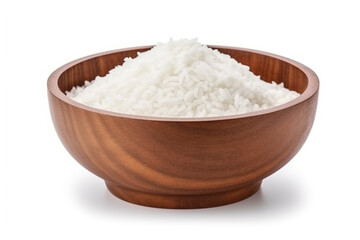 Rice isolated on white background.Generative Ai.
