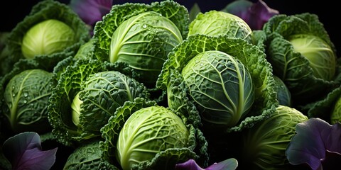 AI Generated. AI Generative. Fresh organic green cabbage plant vegetable. Graphic Art