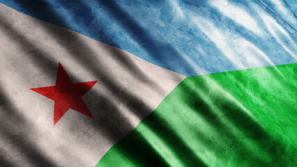 Djibouti National Grunge Flag, High Quality Grunge Flag Image 