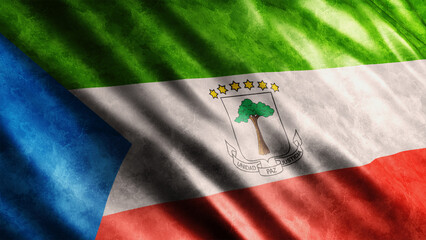 Equatorial Guinea National Grunge Flag, High Quality Grunge Flag Image 