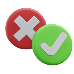 Obraz premium Approved Rejected, approved and rejected 3d icon illustration with transparent background