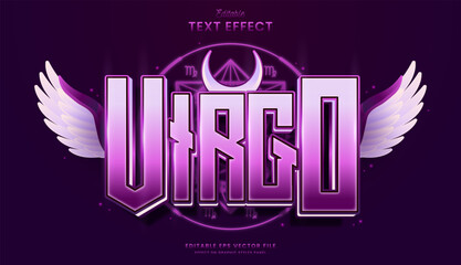 decorative editable pink virgo text effect vector design