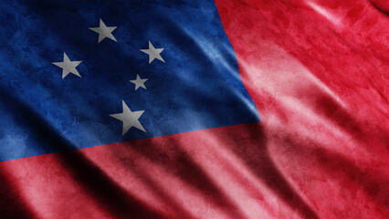 Samoa National Grunge Flag, High Quality Grunge Flag Image
