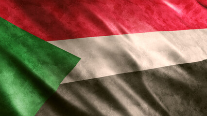 Sudan National Grunge Flag, High Quality Grunge Flag Image