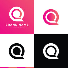 Simple Modern Initial Letter Q Logo. Gradient Pink Vector Logo Design. Usable for Business and Branding Logos. Flat Vector Logo Design Template Element.