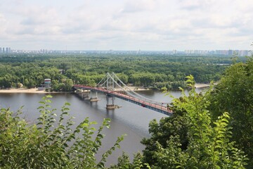 kiev, kyiv. ukraine, dnipro, bridge, river, city, panorama, architecture, water, landscape, cityscape, view, travel, urban, capital