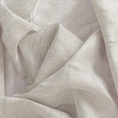 Fabric folds, gray color cotton canvas, 3d rendering cloth texture