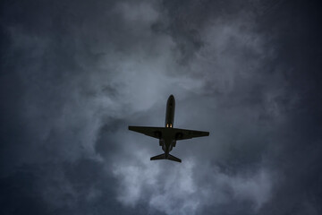 Small plane at storm 