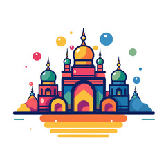 Colorful Illustration of a Palace