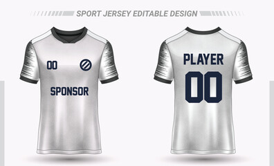 Soccer jersey sport t-shirt with front and back design for sublimation