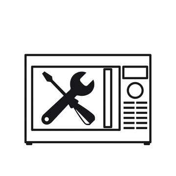 microwave repair tools black and white clip art preview