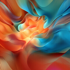 Fototapeta premium Colorful Abstract flowing wave lines. Design element for technology, science, modern concept illustration background generative AI