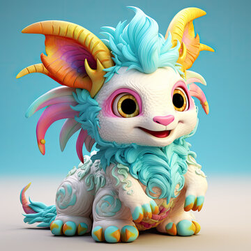 Cute 3D Model Plush Toy Of The Chinese Zodiac Dragon