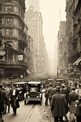 Obraz premium Vintage illustration of New York from the early 20th century.