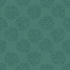 Vector seamless pattern with leaves.Tropical jungle cartoon leaf.Pastel plant background.Cute natural pattern for fabric, childrens clothing,textiles,wrapping paper.