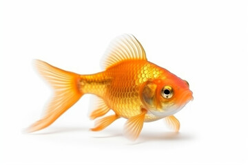 Gold fish isolated on white background .Generative Ai.