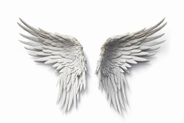 Wings isolated on white background.Generative Ai.