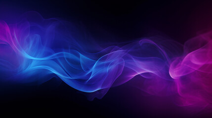 Obraz premium Purple blue abstract color gradient on black background, grainy texture website header design, blurred vibrant colors, AI