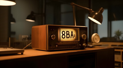 old radio in a radio station