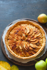 Homemade apple pie. fall baking concept