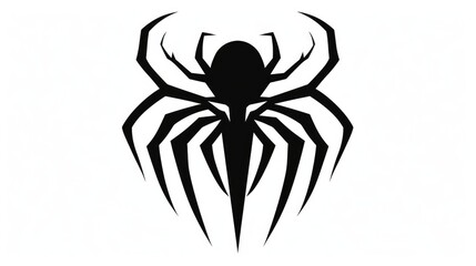 Spider black white tattoo element vector template animal. Generative AI
