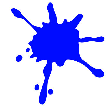 Blue liquid splashes, swirl waves with scatter drops. Royalty high-quality free stock PNG of paint or ink splashing dynamic motion, design elements for advertising isolated on transparent background