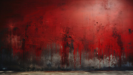 Bloody grungy wall, Bright color. Generative Ai