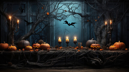 Halloween party decorations. Generative Ai